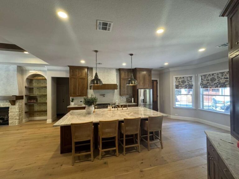 kitchen-wood-cabinets-marble